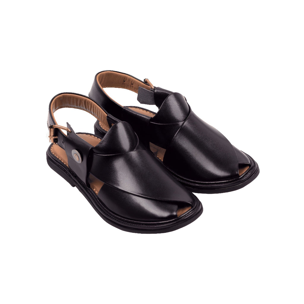 Round Shape Black Chappal
