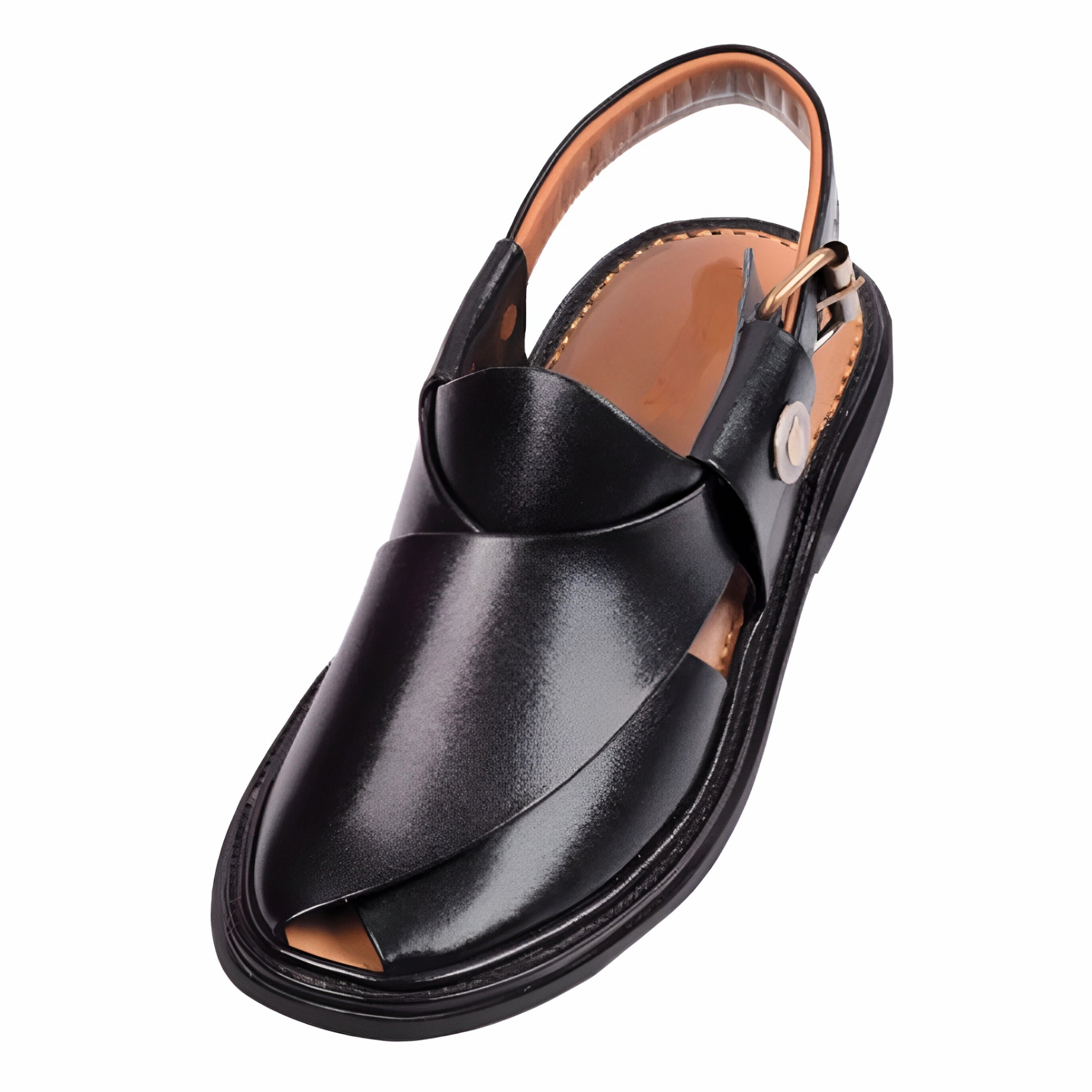 Round Shape Black Chappal